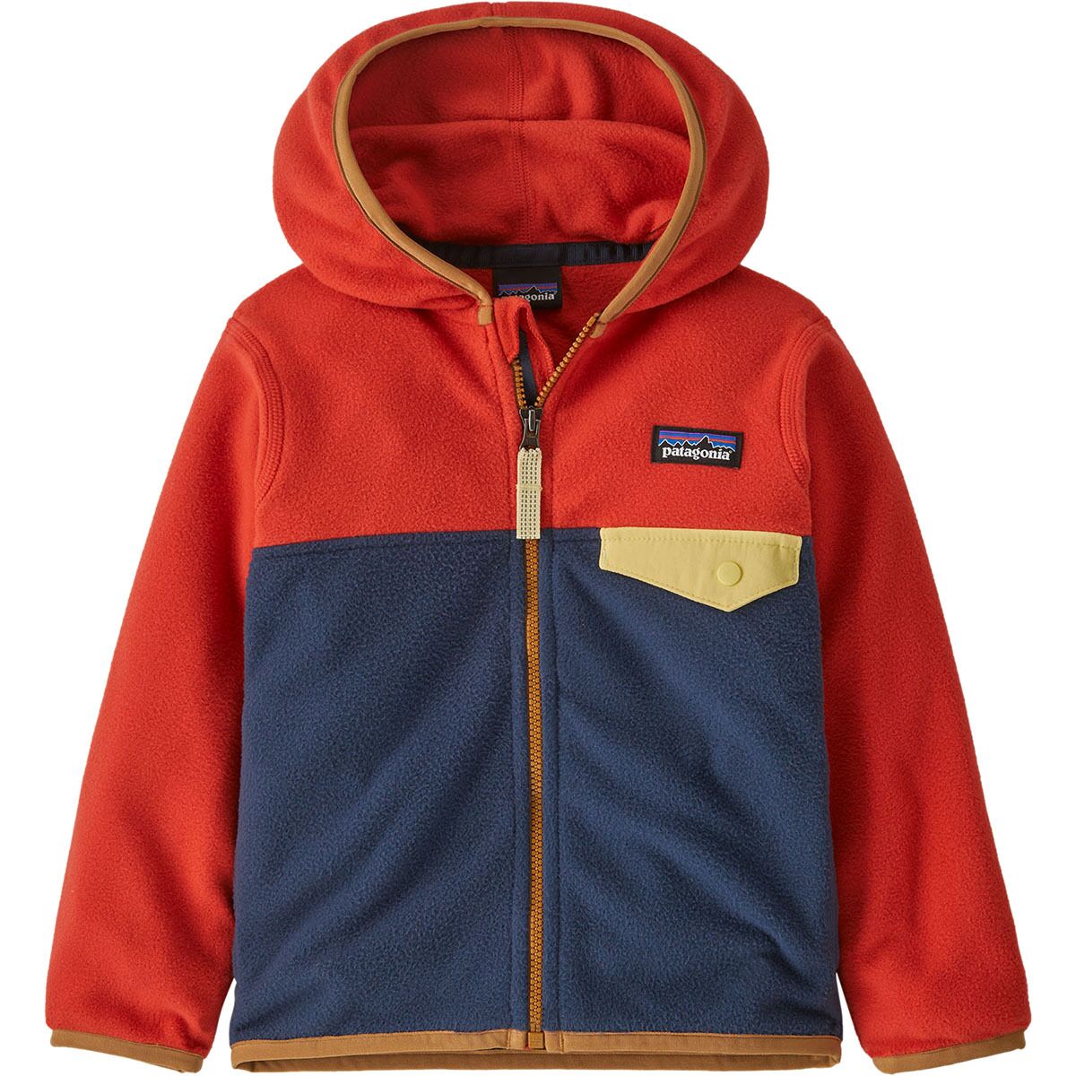 Image of Patagonia Micro D Snap-T Fleece Jacket - Infants' New Navy/Madder Red, 12M