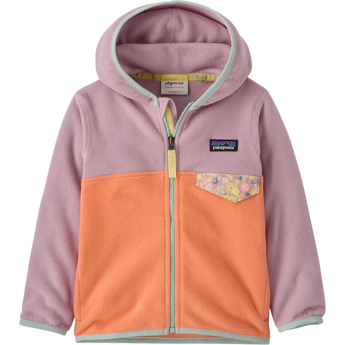 Image of Patagonia Micro D Snap-T Fleece Jacket - Toddlers' Peach Sherbet/Quiet Violet, 4T