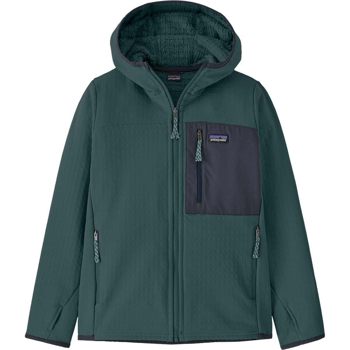 Image of Patagonia R2 TechFace Hooded Jacket - Kids' Cascade Green, M