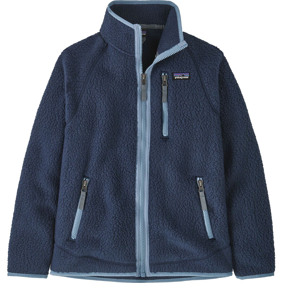 Image of Patagonia Retro Pile Jacket - Kids' New Navy/Light Plume Grey, S