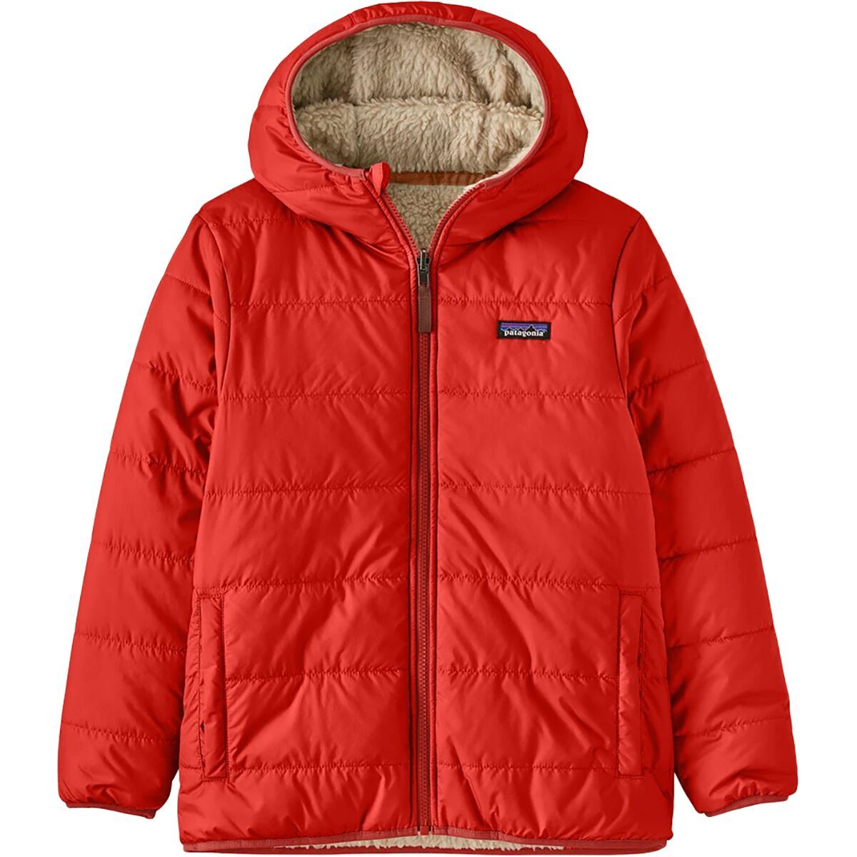 Image of Patagonia Reversible Ready Freddy Hooded Jacket - Kids' Amanita Red, L
