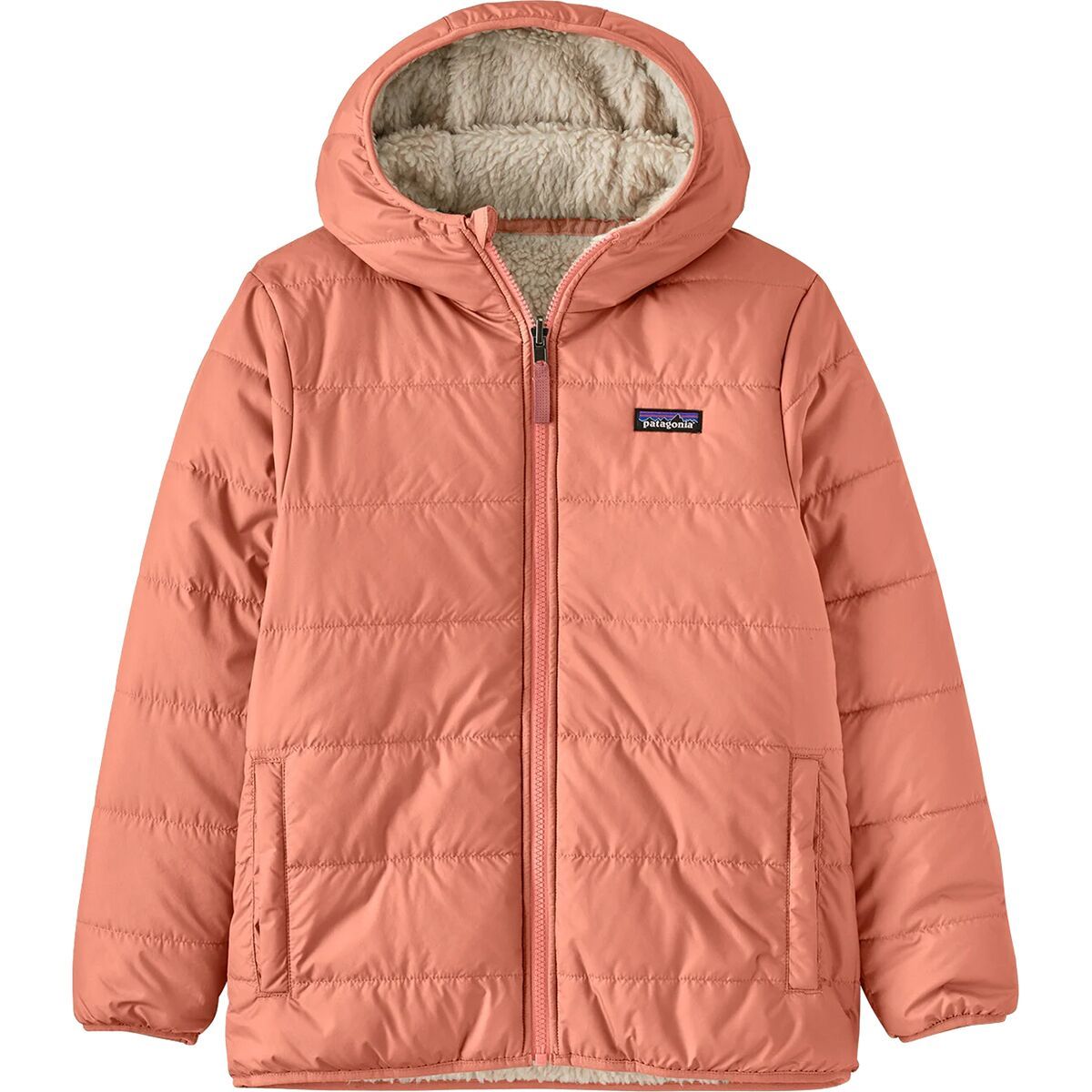 Image of Patagonia Reversible Ready Freddy Hooded Jacket - Kids' Moment Pink, M