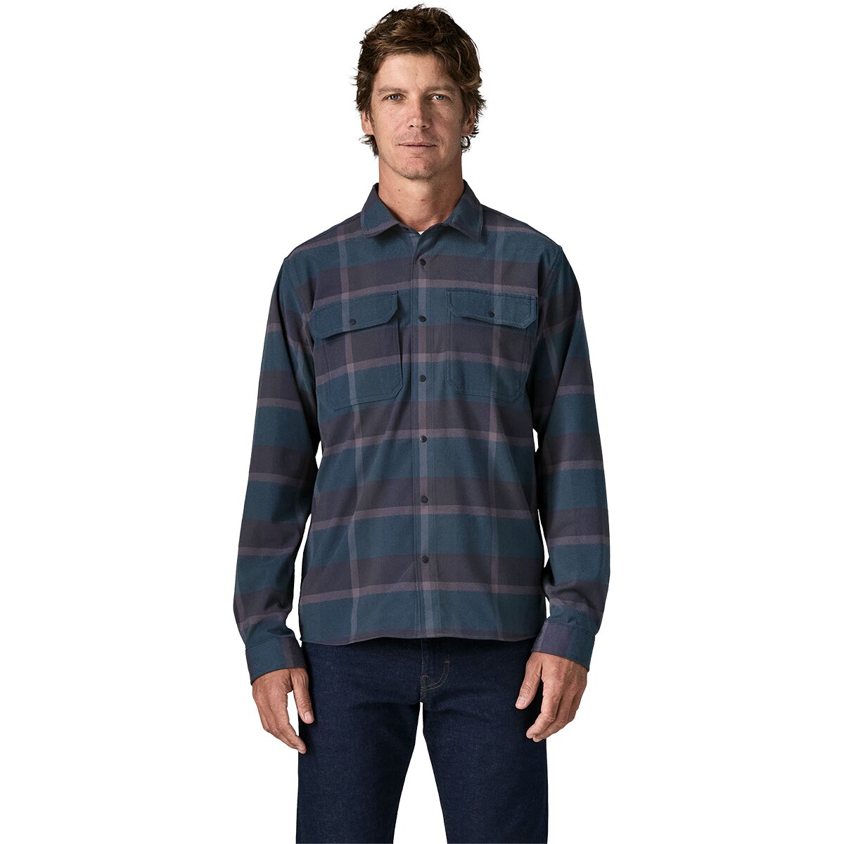 Image of Patagonia Canyonite Flannel Shirt - Men's Road Trip/New Navy, XL