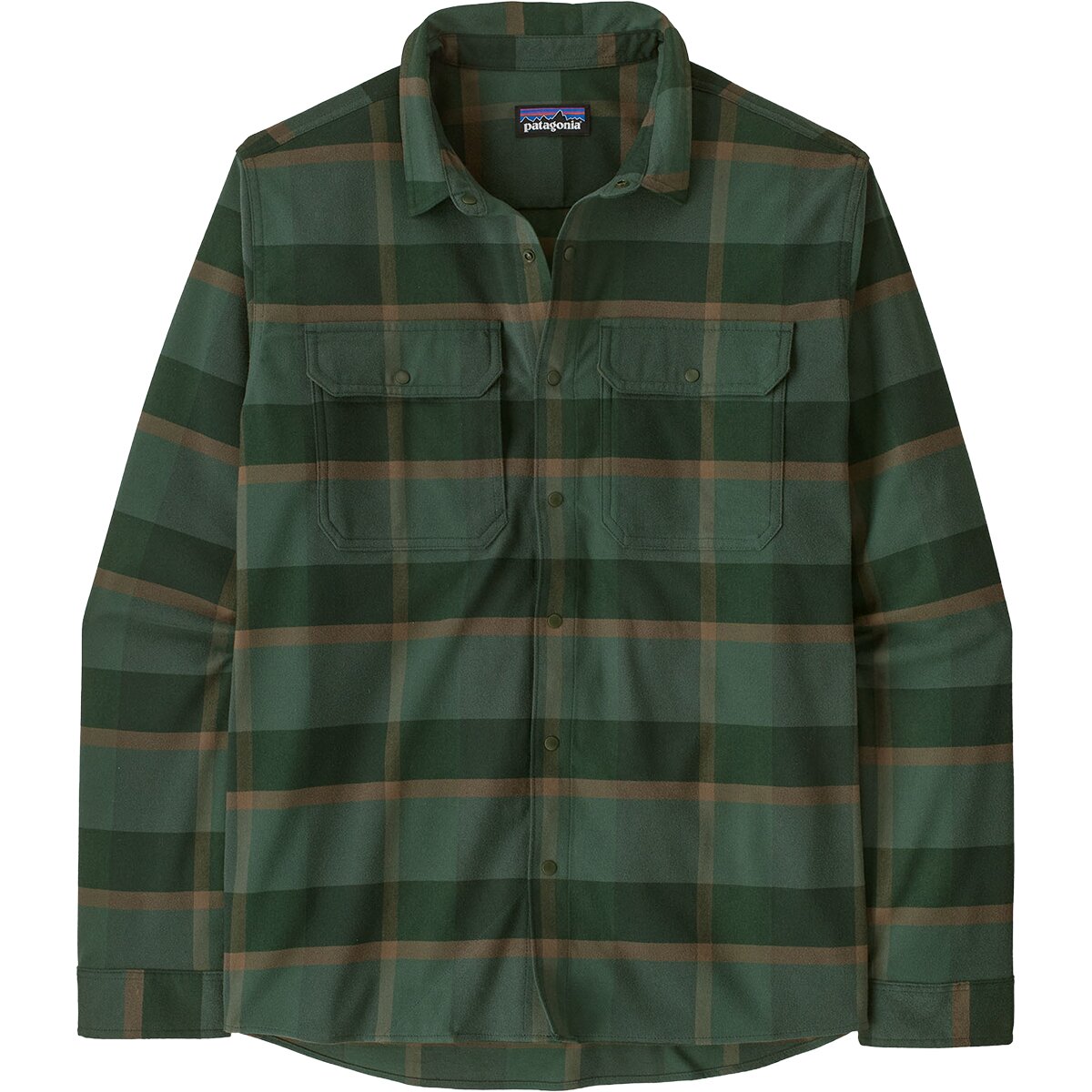 Image of Patagonia Canyonite Flannel Shirt - Men's Road Trip/Treeline Green, XL