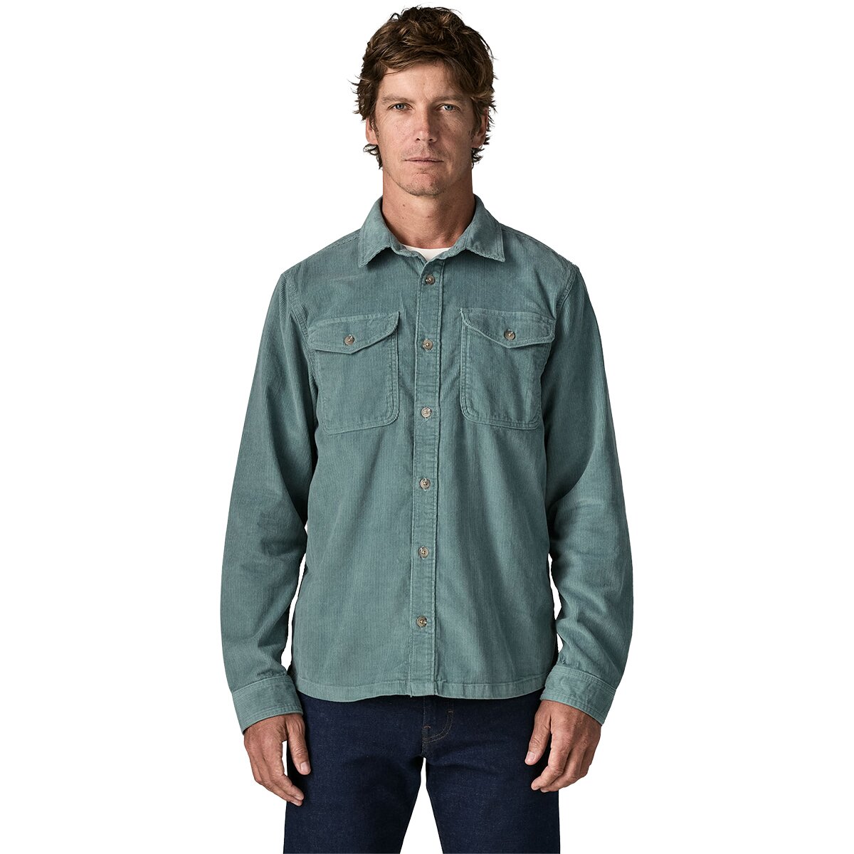 Image of Patagonia Corduroy Shirt - Men's Blue Sage, XXL