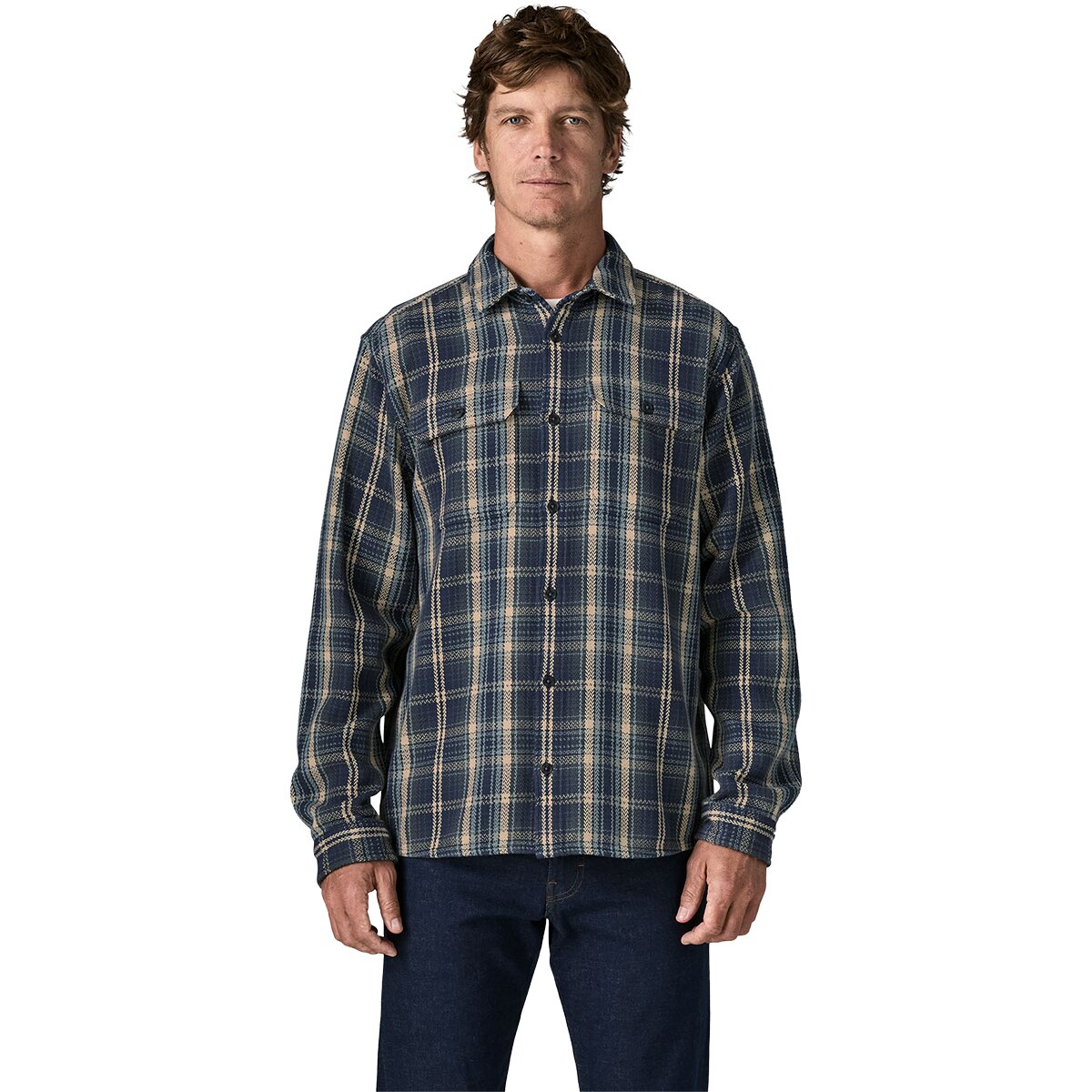 Image of Patagonia Fjord Loft Shirt - Men's Solstice/New Navy, XL