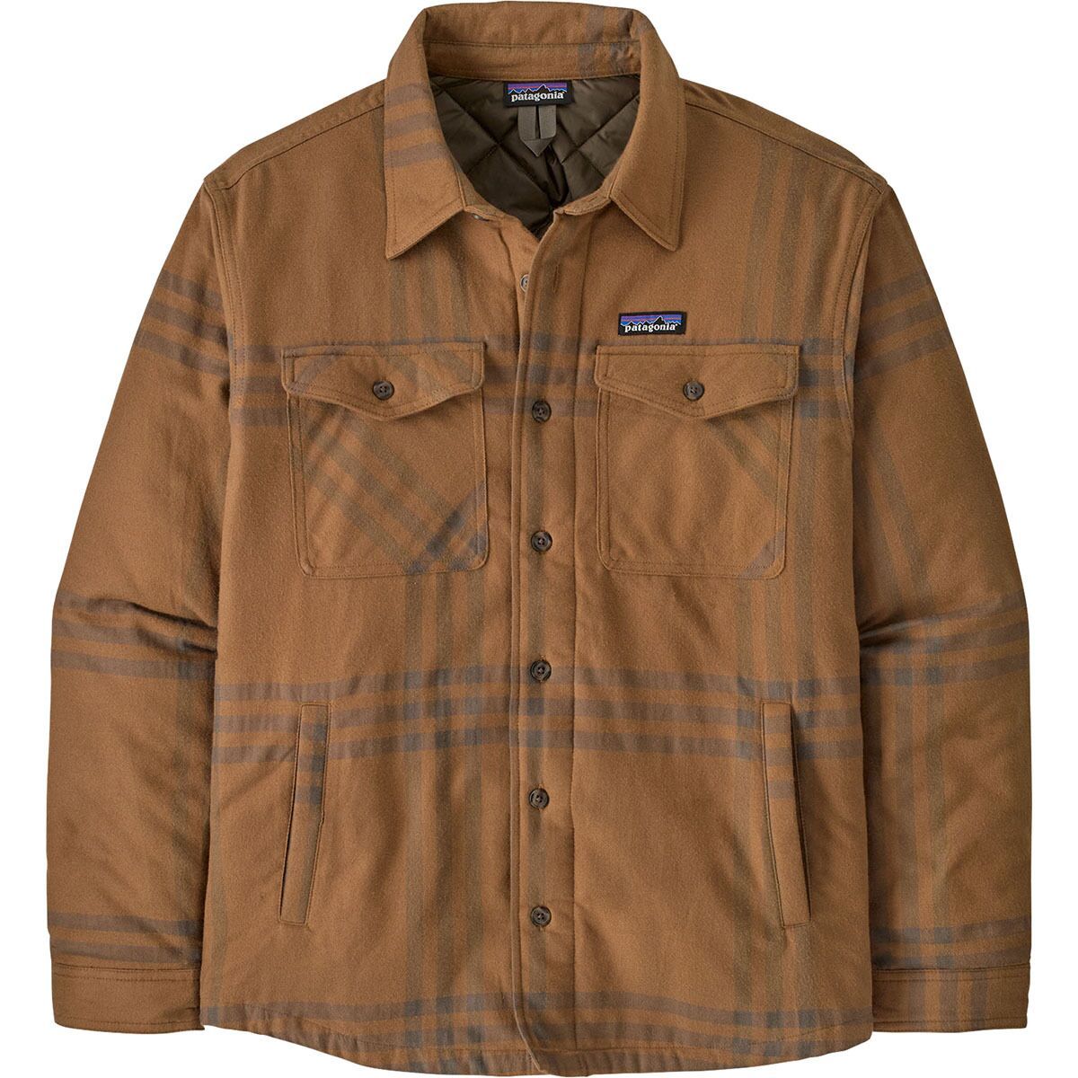Image of Patagonia Lightweight Insulated Fjord Flannel Shirt - Men's Defend: Deer Brown, S