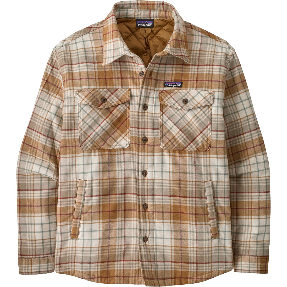 Image of Patagonia Lightweight Insulated Fjord Flannel Shirt - Men's Depth/Nest Brown, L