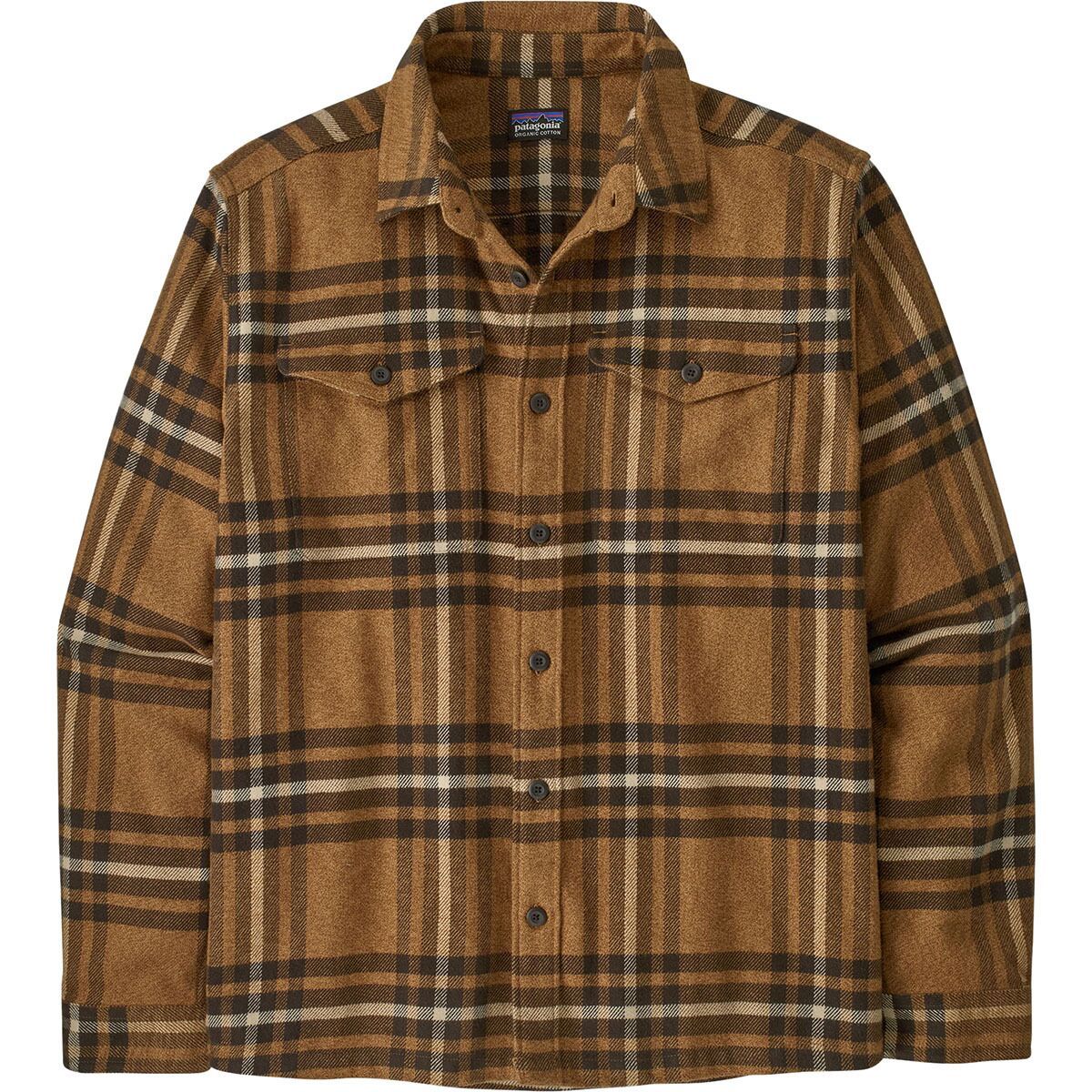 Image of Patagonia Organic Cotton MW Long-Sleeve Fjord Flannel Shirt - Men's Catch: Deer Brown, XXL