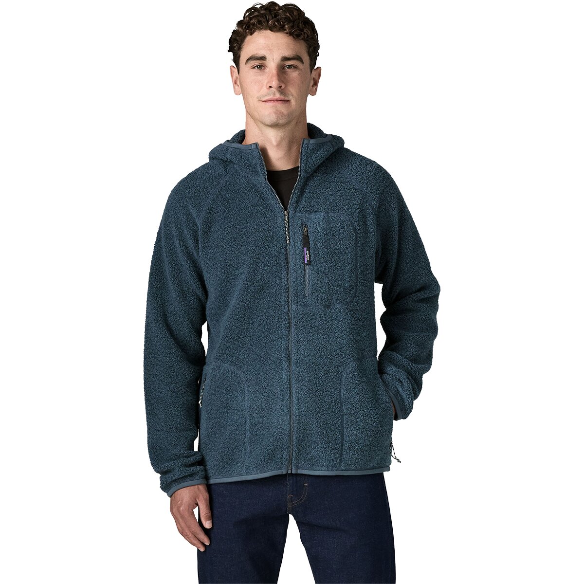 Image of Patagonia Reclaimed Fleece Hooded Jacket - Men's Summit Blue, L