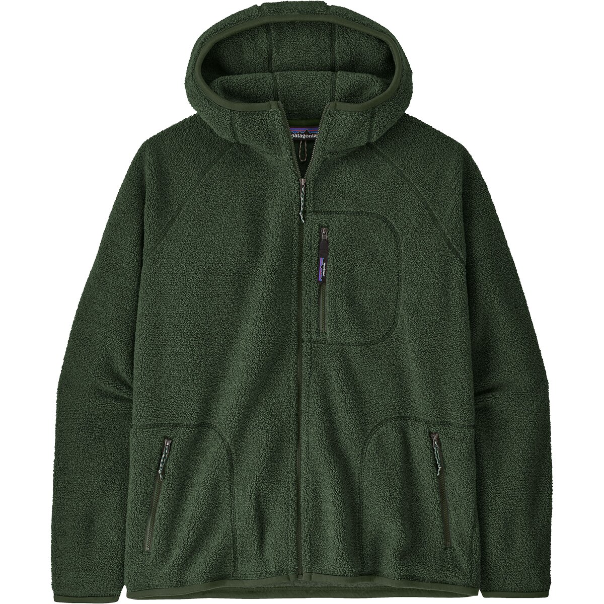 Image of Patagonia Reclaimed Fleece Hooded Jacket - Men's Treeline Green, L