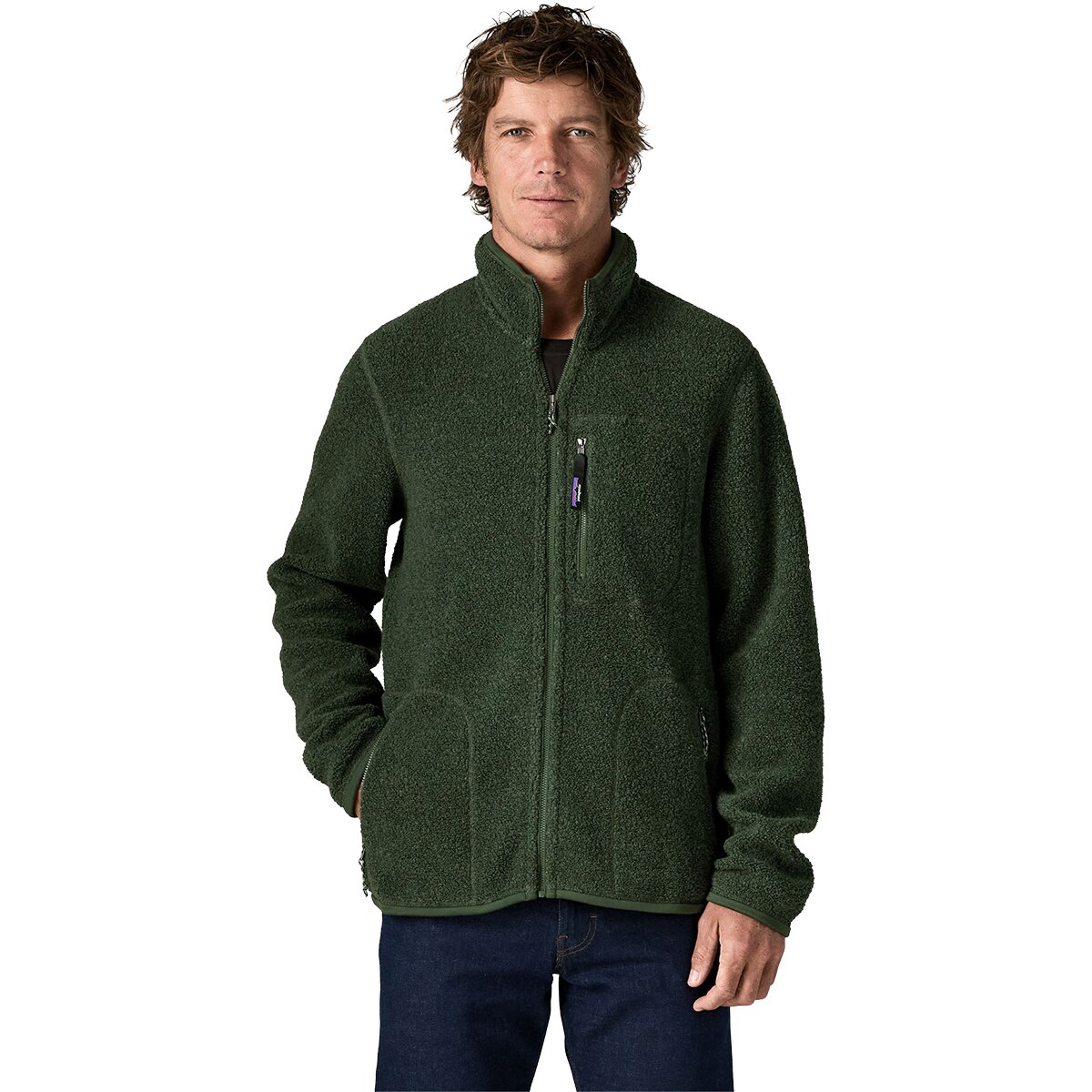 Image of Patagonia Reclaimed Fleece Jacket - Men's Treeline Green, XL