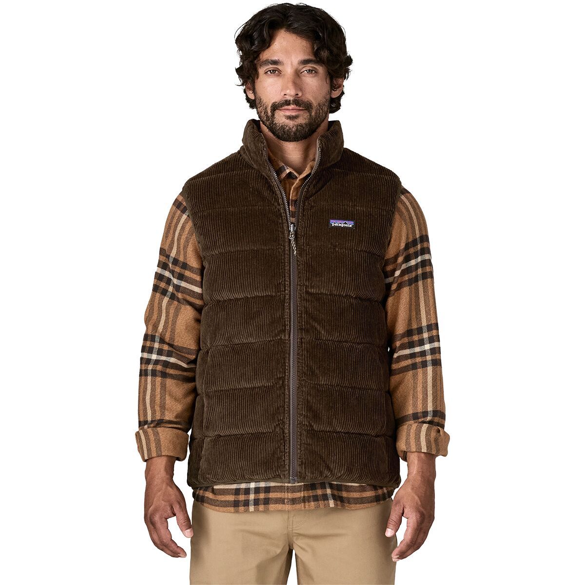 Image of Patagonia Reversible Cotton Down Vest Marlow Brown, L