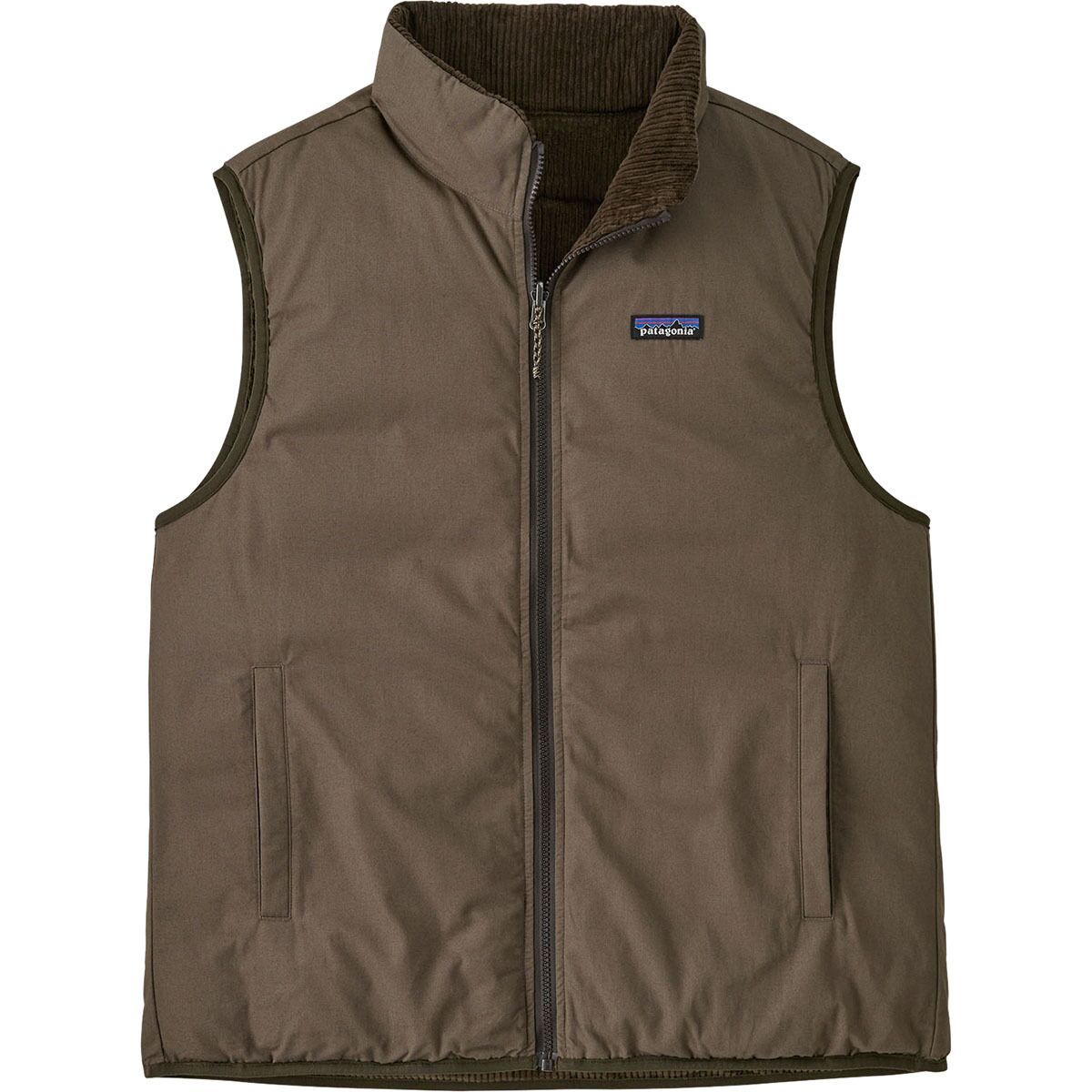 Image of Patagonia Reversible Cotton Down Vest Marlow Brown, L