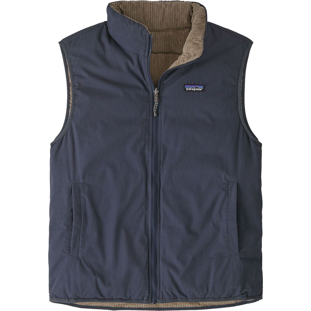 Patagonia Reversible Cotton Down Vest Smolder Blue, L