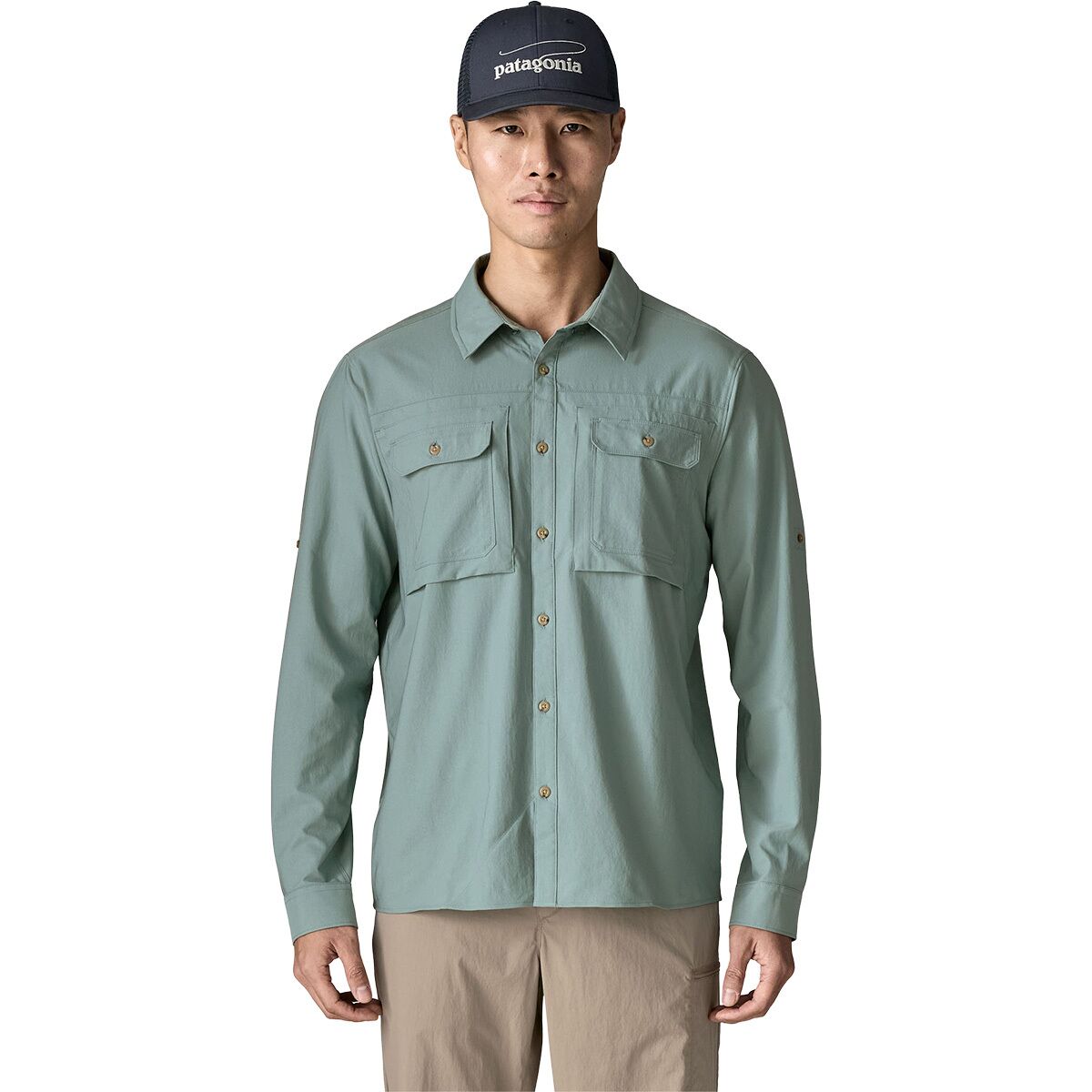 Image of Patagonia Self Guided Sun Long-Sleeve Shirt - Men's Blue Sage, XXL
