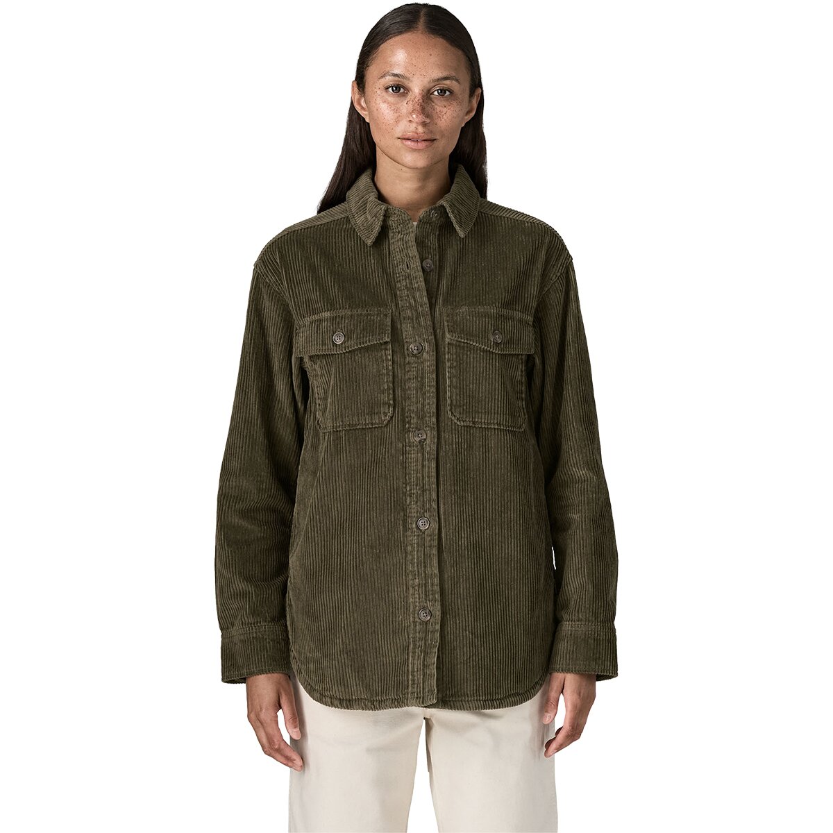 Image of Patagonia Corduroy Overshirt Jacket - Women's Basin Green, L