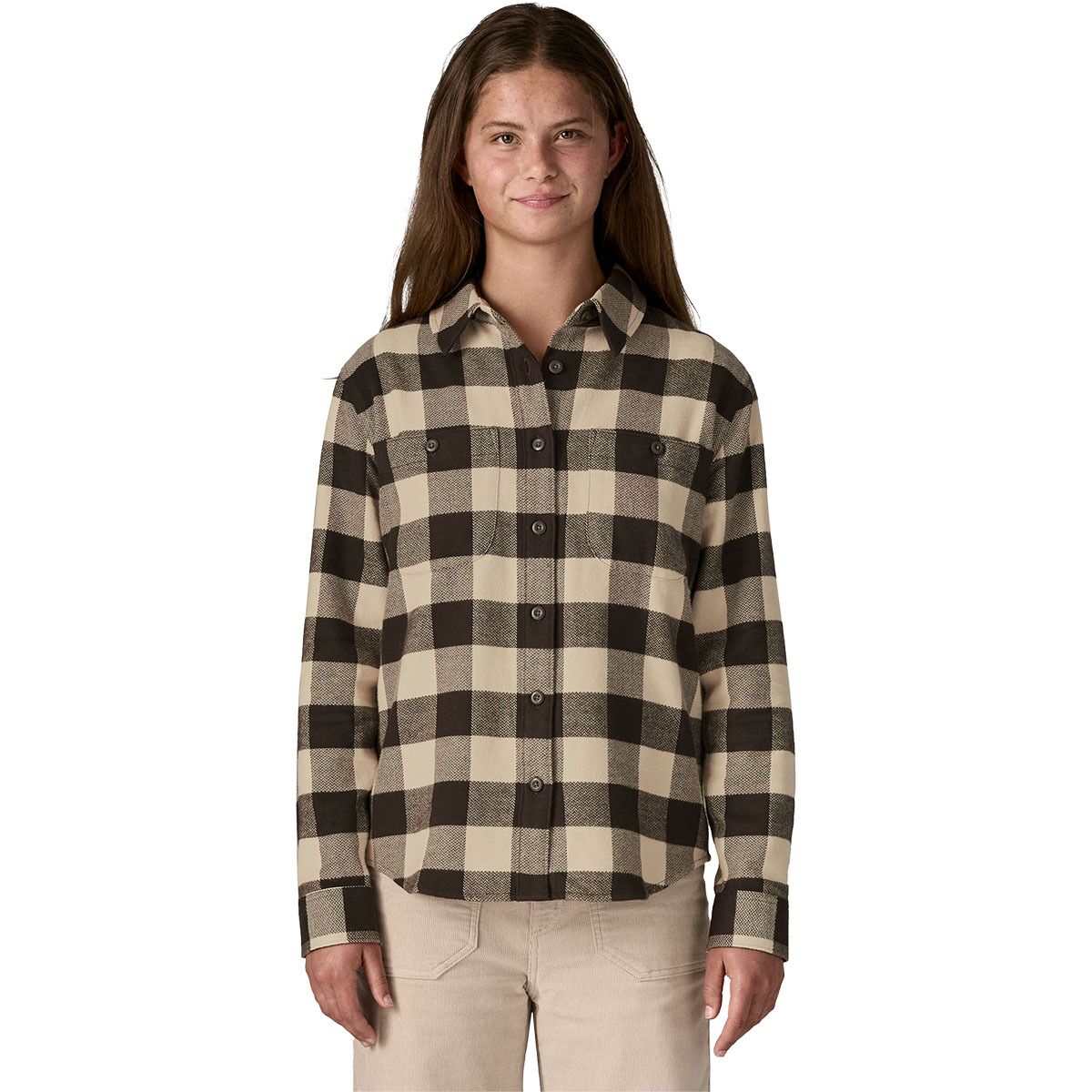 Image of Patagonia Fjord Flannel Shirt - Women's Buffalo Check: Otter Brown, M