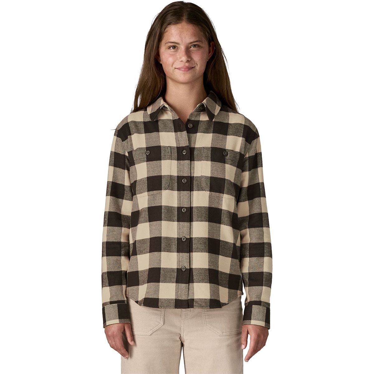 Image of Patagonia Fjord Flannel Shirt - Women's Buffalo Check: Otter Brown, XL