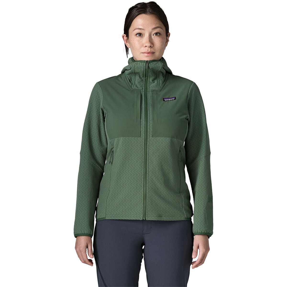 Image of Patagonia R2 CrossStrata Hoodie - Women's Canopy Green, L