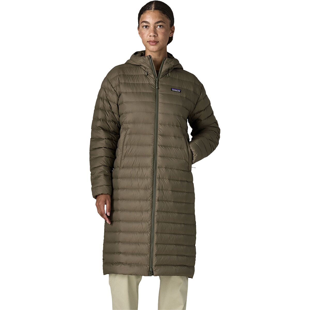 Image of Patagonia Recycled Down Sweater Parka - Women's Basin Green, M