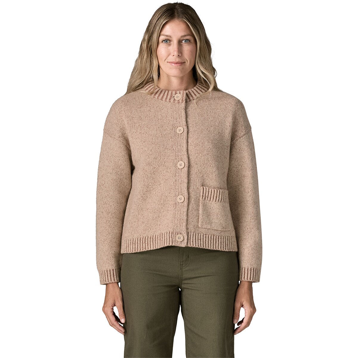 Image of Patagonia Recycled Wool Sweater Jacket - Women's Marlie/Dark Natural, M