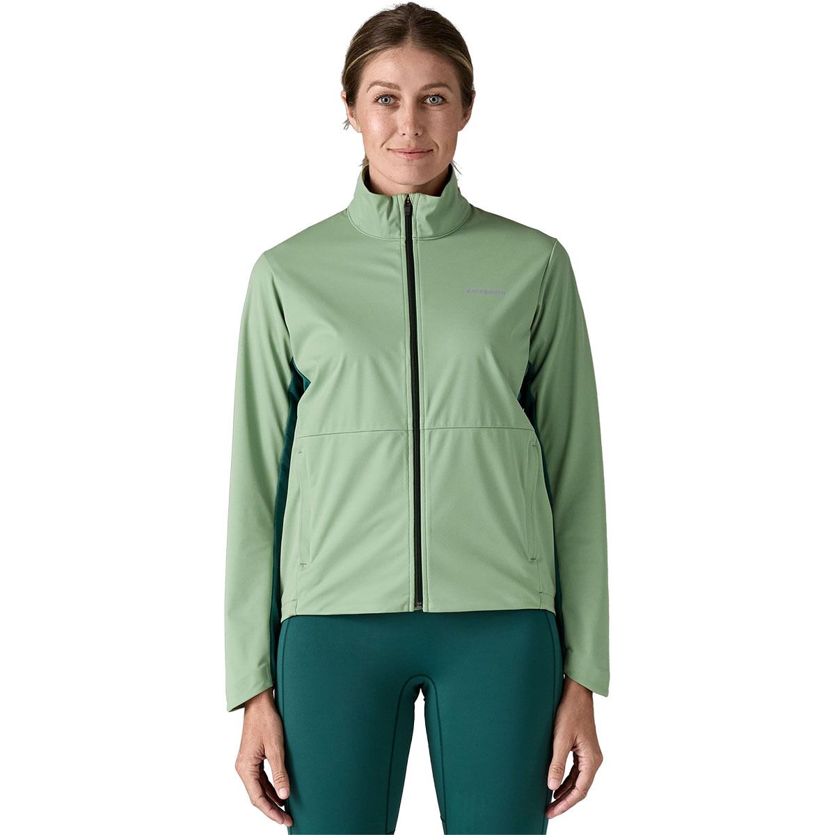 Image of Patagonia Wind Shield Hybrid Jacket - Women's Ellwood Green, XS