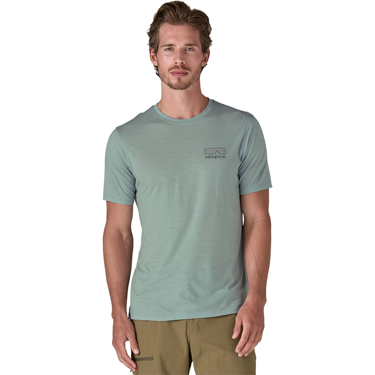 Patagonia Patagonia Cap Cool Merino Blend Graphic Shirt - Men's Fitz Roy Strata: Thermal Blue, S