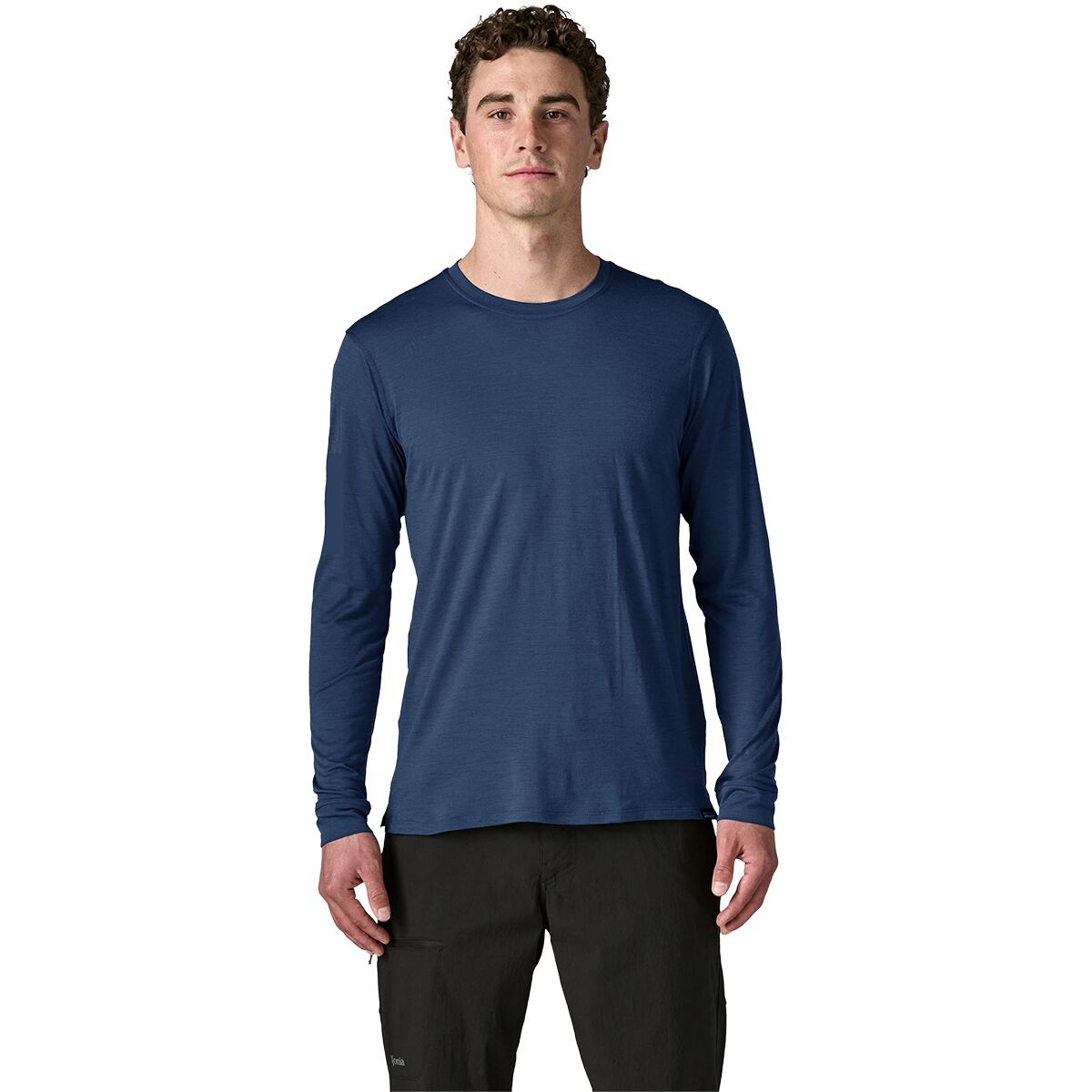 Image of Patagonia Capilene Cool Merino Blend Long-Sleeve Shirt - Men's Clement Blue, XL