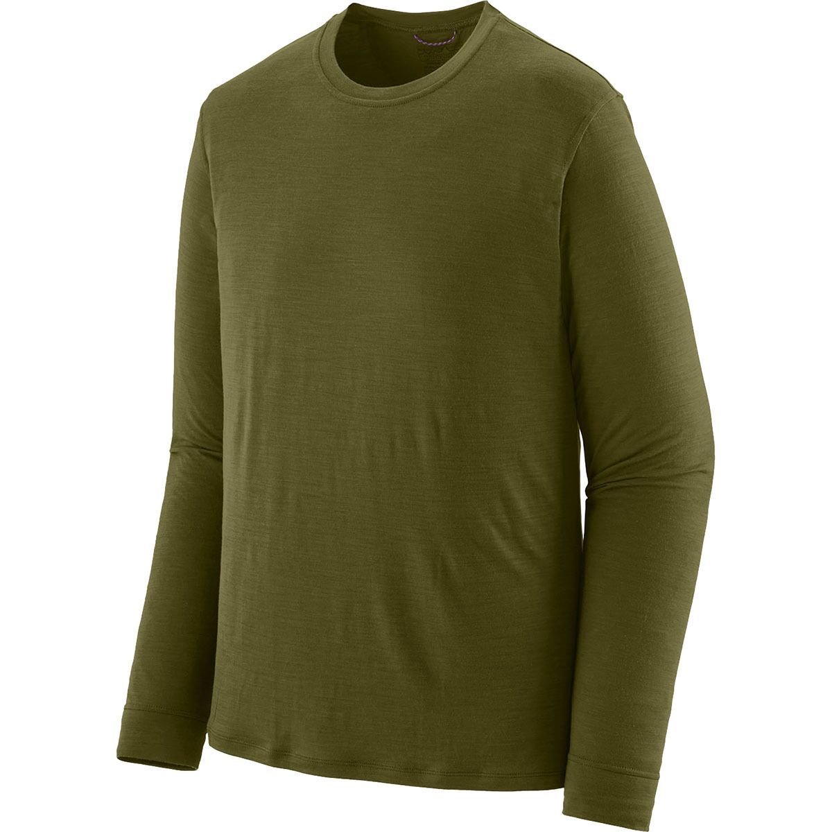 Image of Patagonia Cap Cool Merino Blend Long-Sleeve Shirt - Men's Pond Green, XL