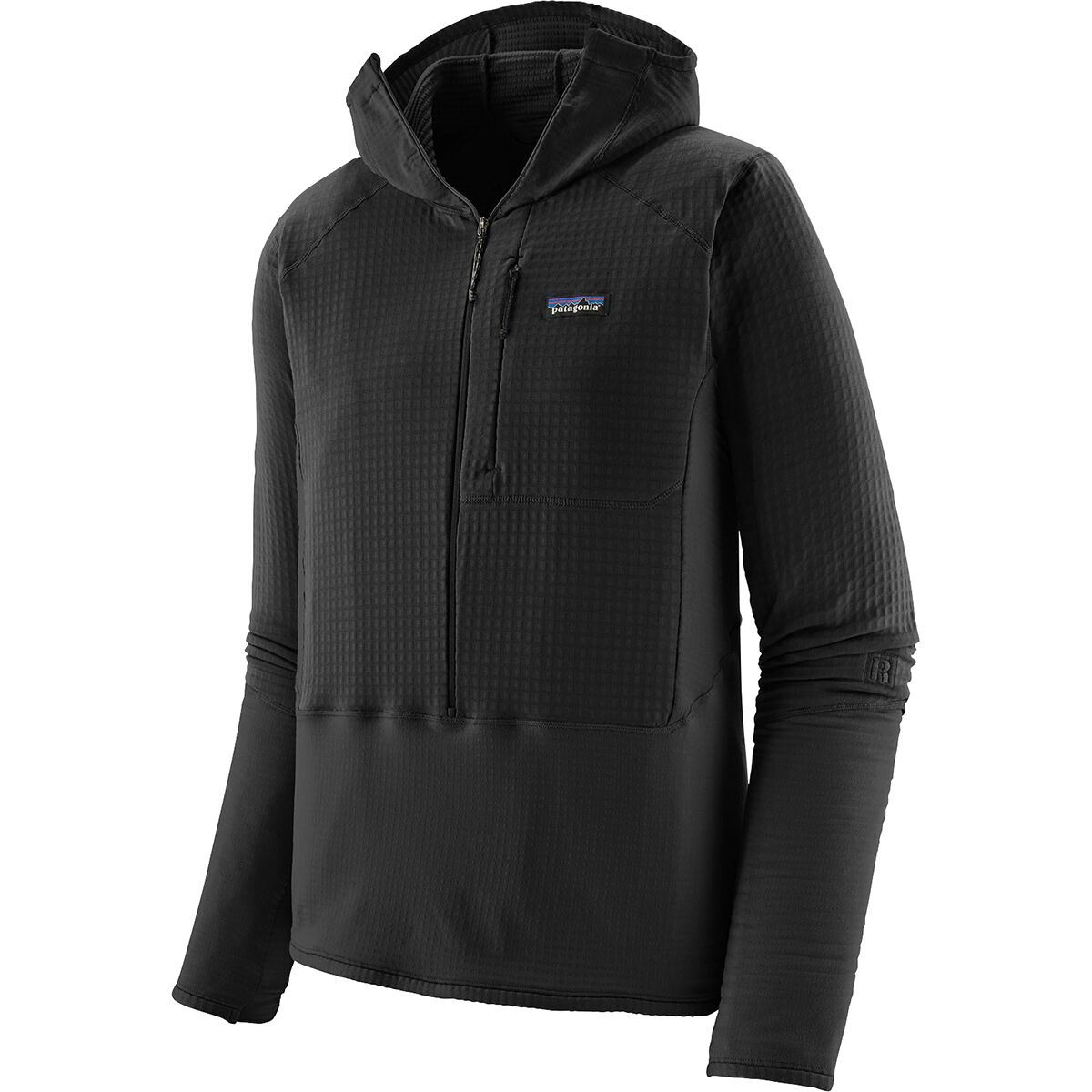Image of Patagonia R1 Pullover Hooded Jacket - Men's Black, XL