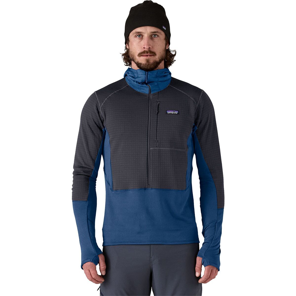 Image of Patagonia R1 Pullover Hooded Jacket - Men's Clement Blue, L