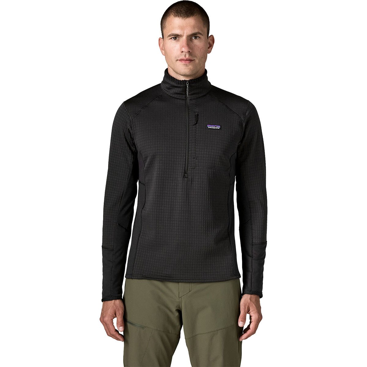 Image of Patagonia R1 Fleece Pullover - Men's Black w/Black, L