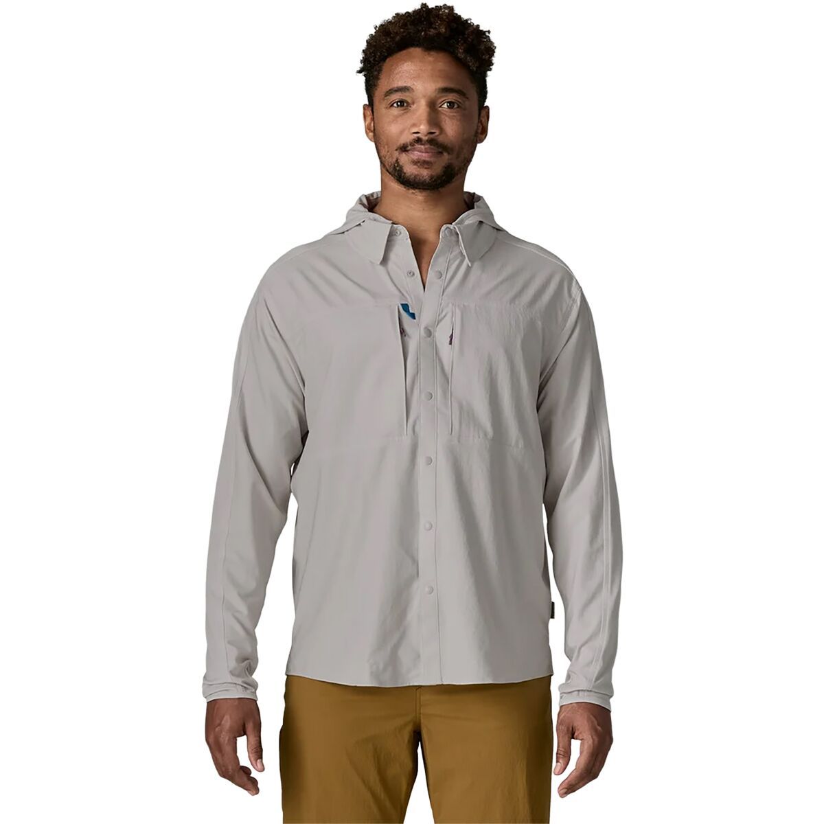 Image of Patagonia River Rambler Hybrid Sun Hoodie - Men's Crisp Grey, S
