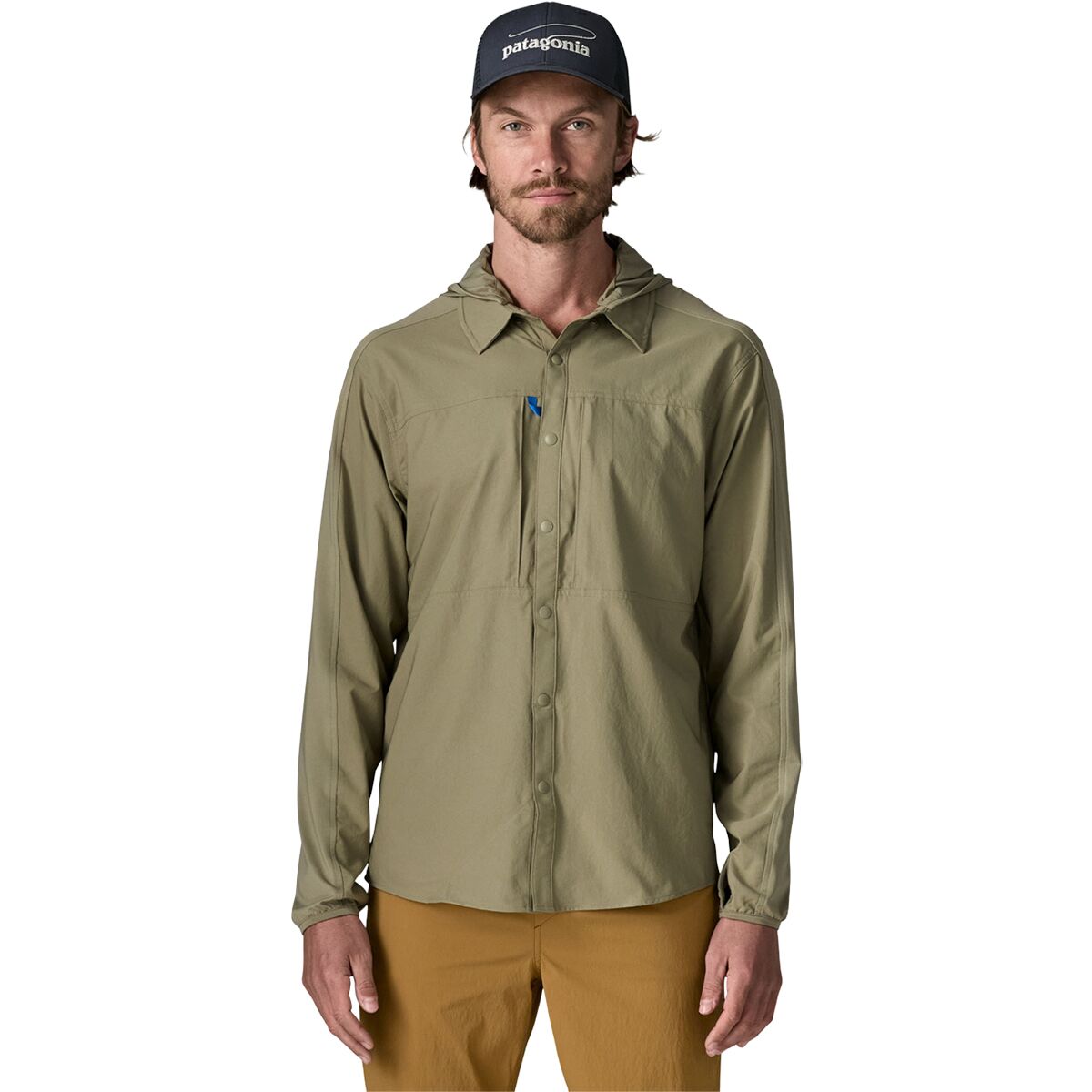 Image of Patagonia River Rambler Hybrid Sun Hoodie - Men's River Rock Green, L