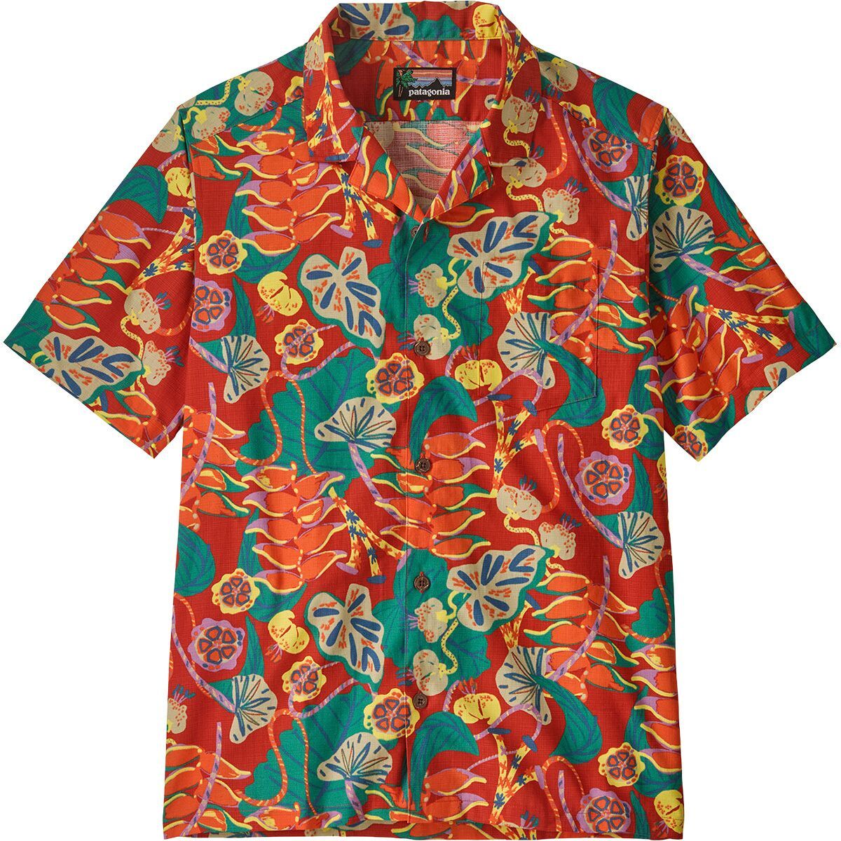 Image of Patagonia Tidal Threads Camp Shirt - Men's Tropiclimb: Hot Ember, L