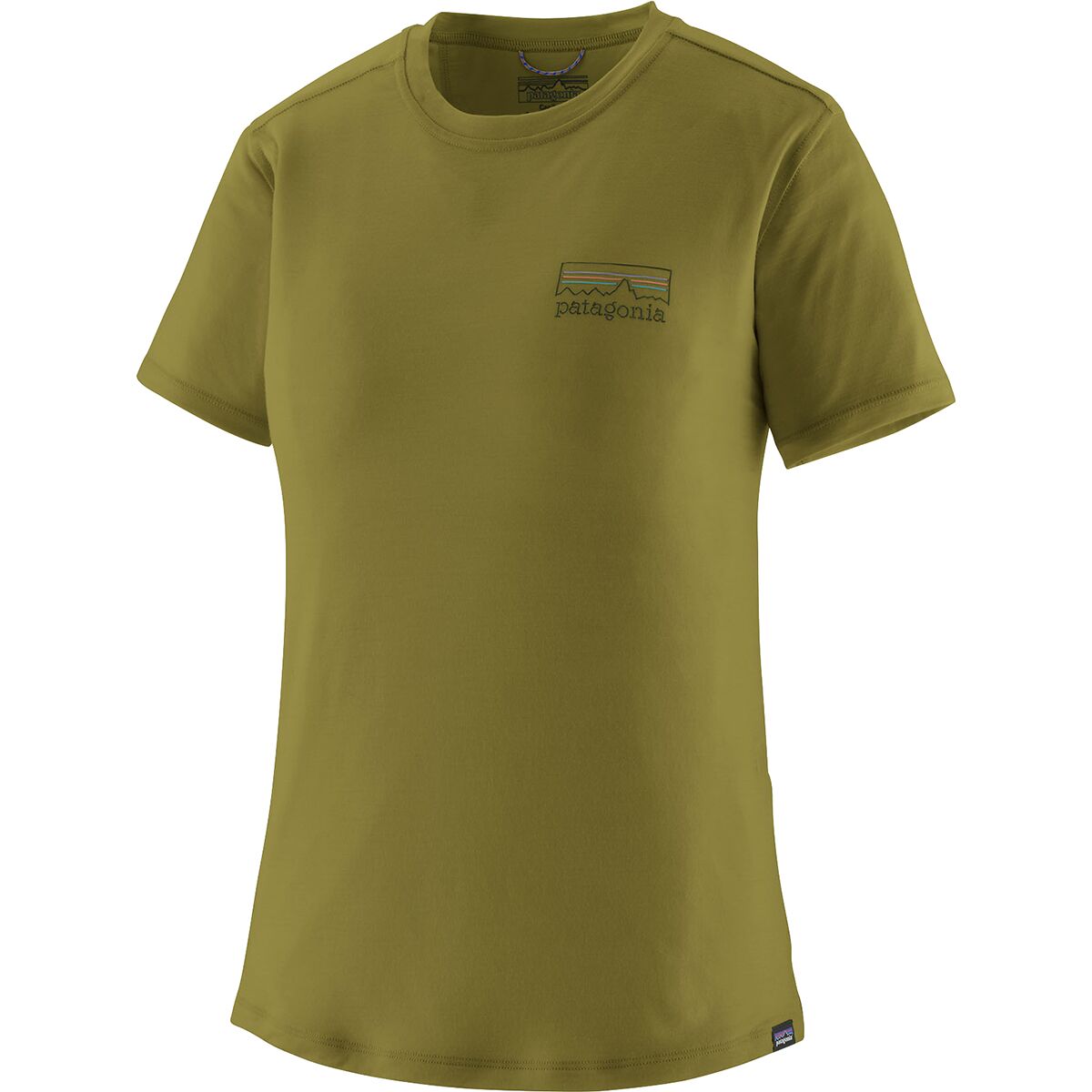 Image of Patagonia Cap Cool Merino Blend Graphic Shirt - Women's Fitz Roy Strata: Graze Green, XS
