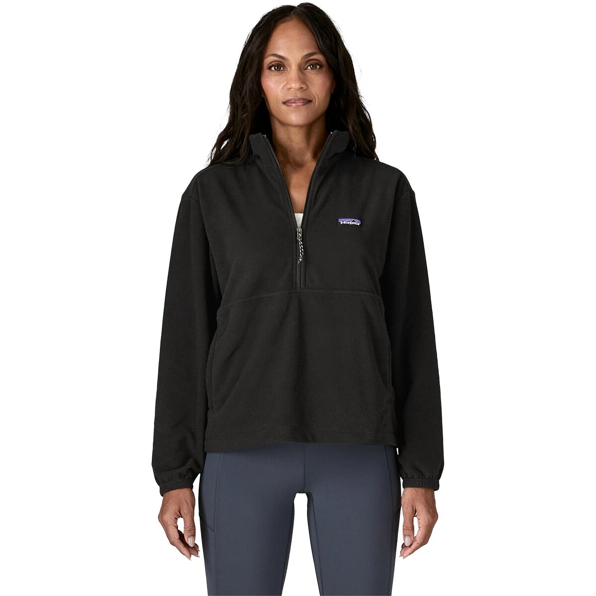 Image of Patagonia Micro D 1/2-Zip Fleece Pullover - Women's Black, S