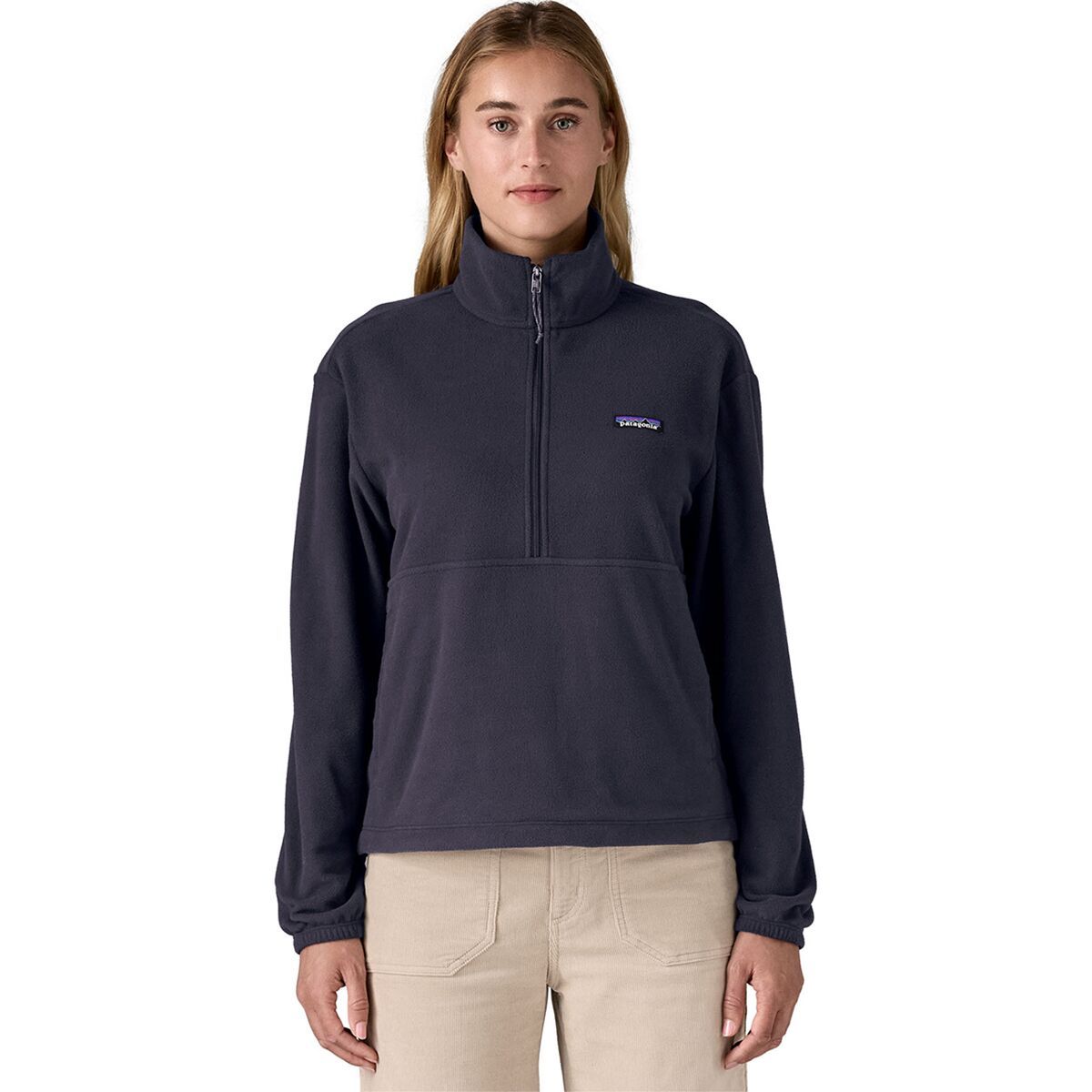 Image of Patagonia Micro D 1/2-Zip Fleece Pullover - Women's Sunken Blue, XS