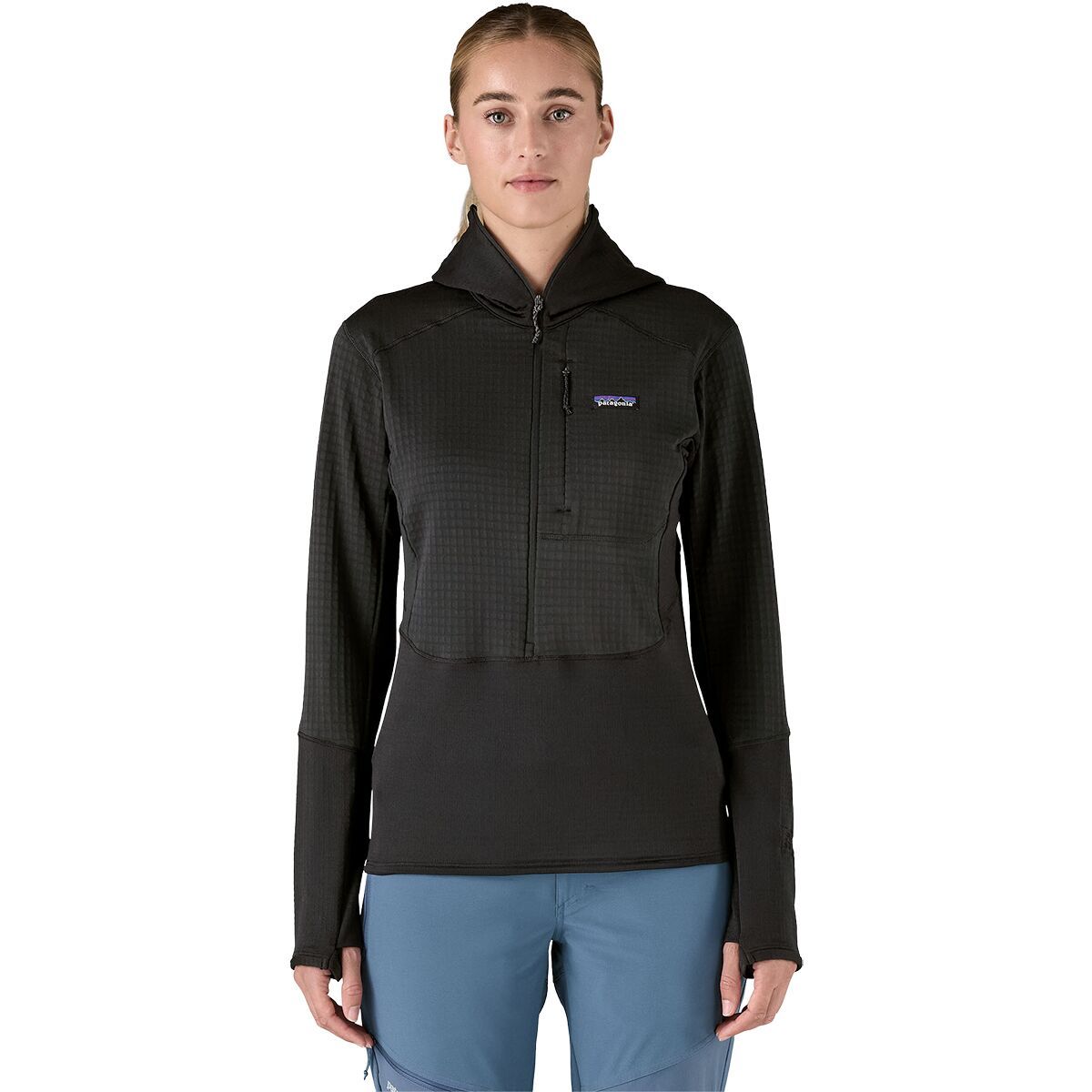Image of Patagonia R1 Pullover Hoodie - Women's Black, XS