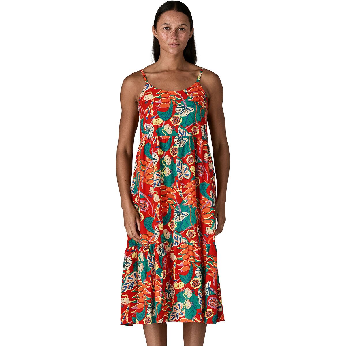 Image of Patagonia Tidal Threads Dress - Women's Tropiclimb/Hot Ember, S