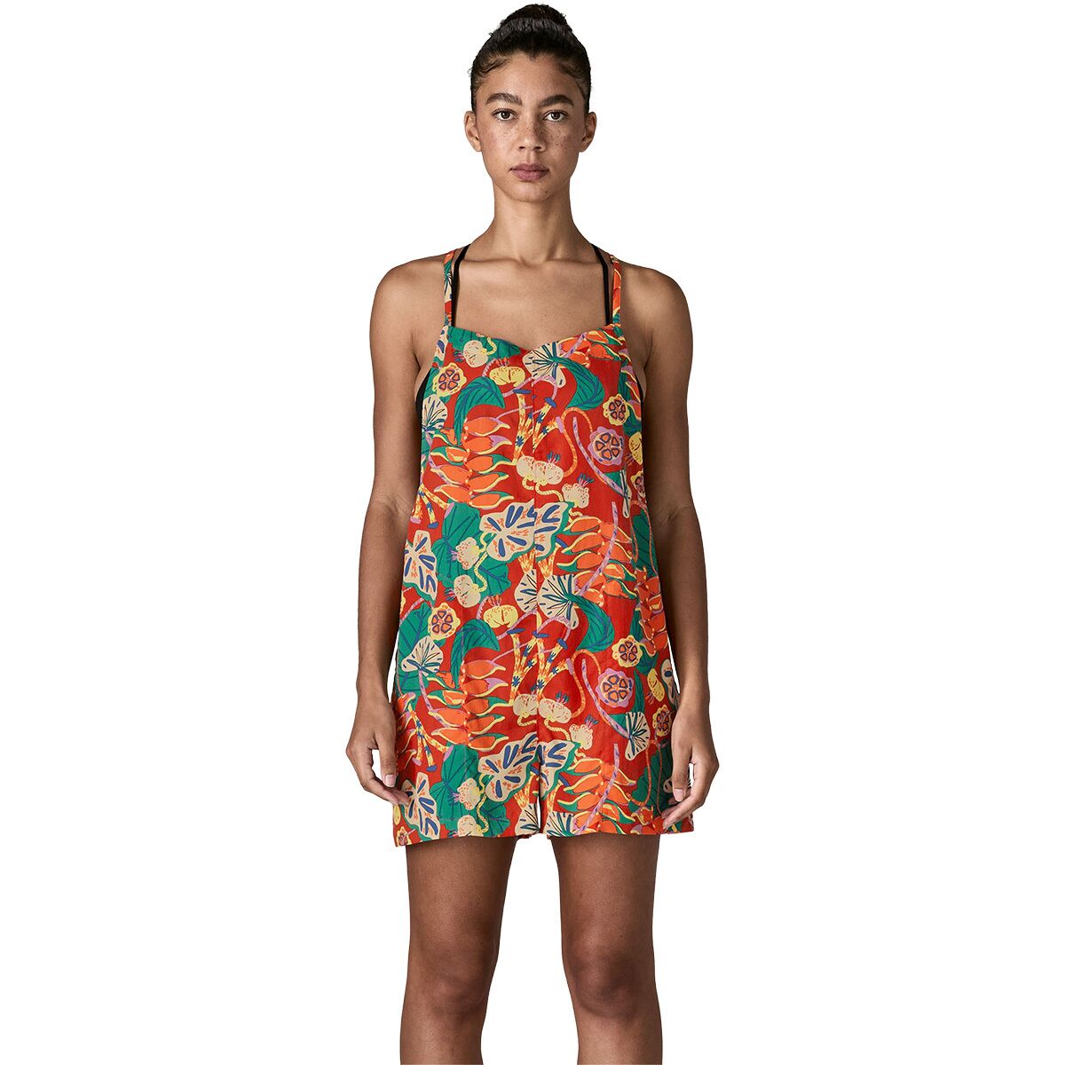 Image of Patagonia Tidal Threads Romper - Women's Tropiclimb/Hot Ember, XS