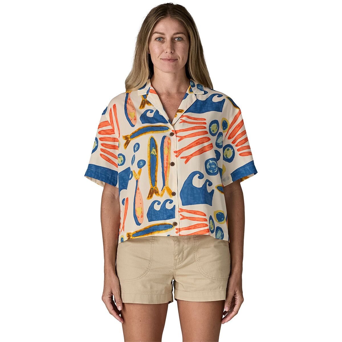 Image of Patagonia Tidal Threads Shirt - Women's Sardines/Natural, S