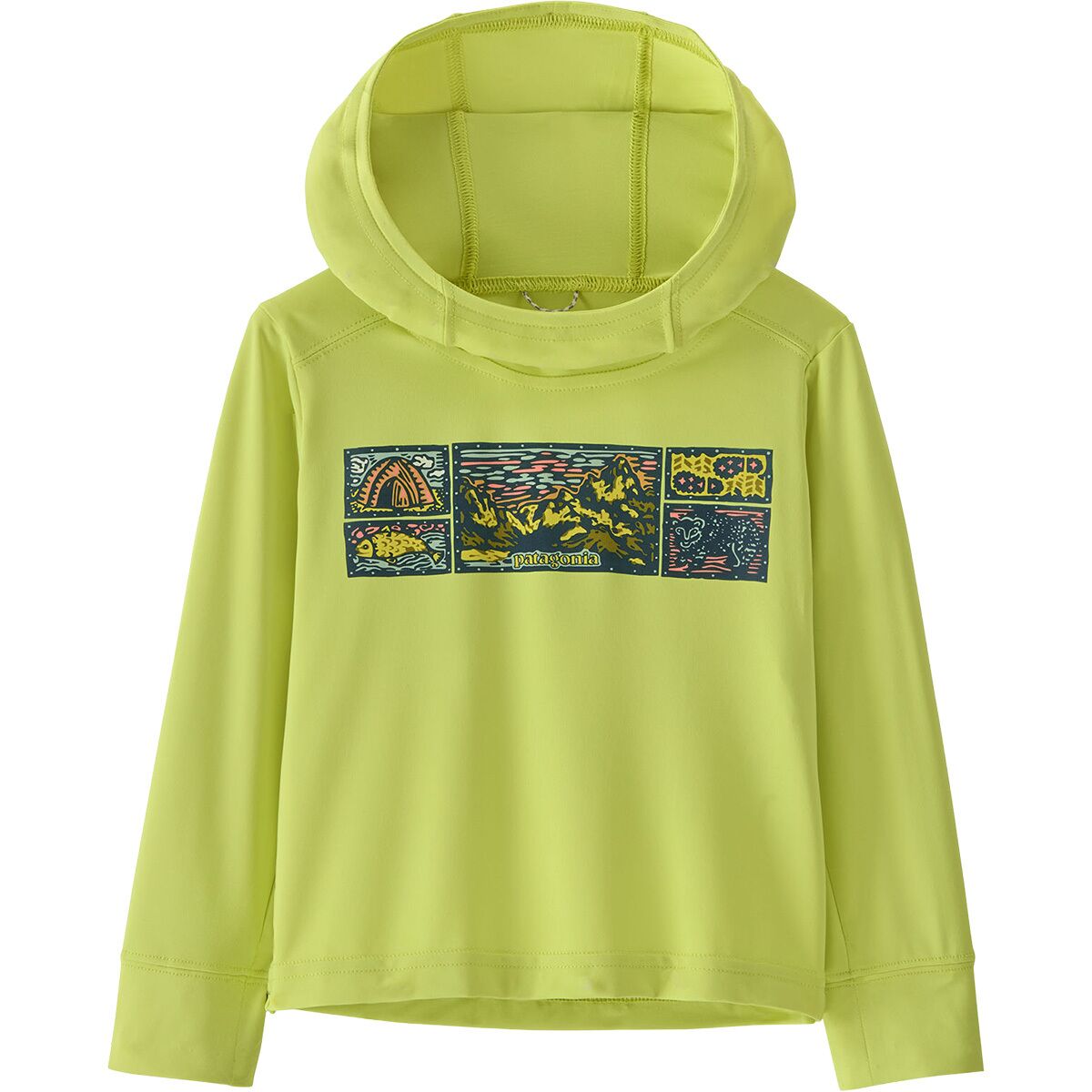 Image of Patagonia Baby Capilene Silkweight Hoodie - Infants' River Camp: Celery Green, 6M