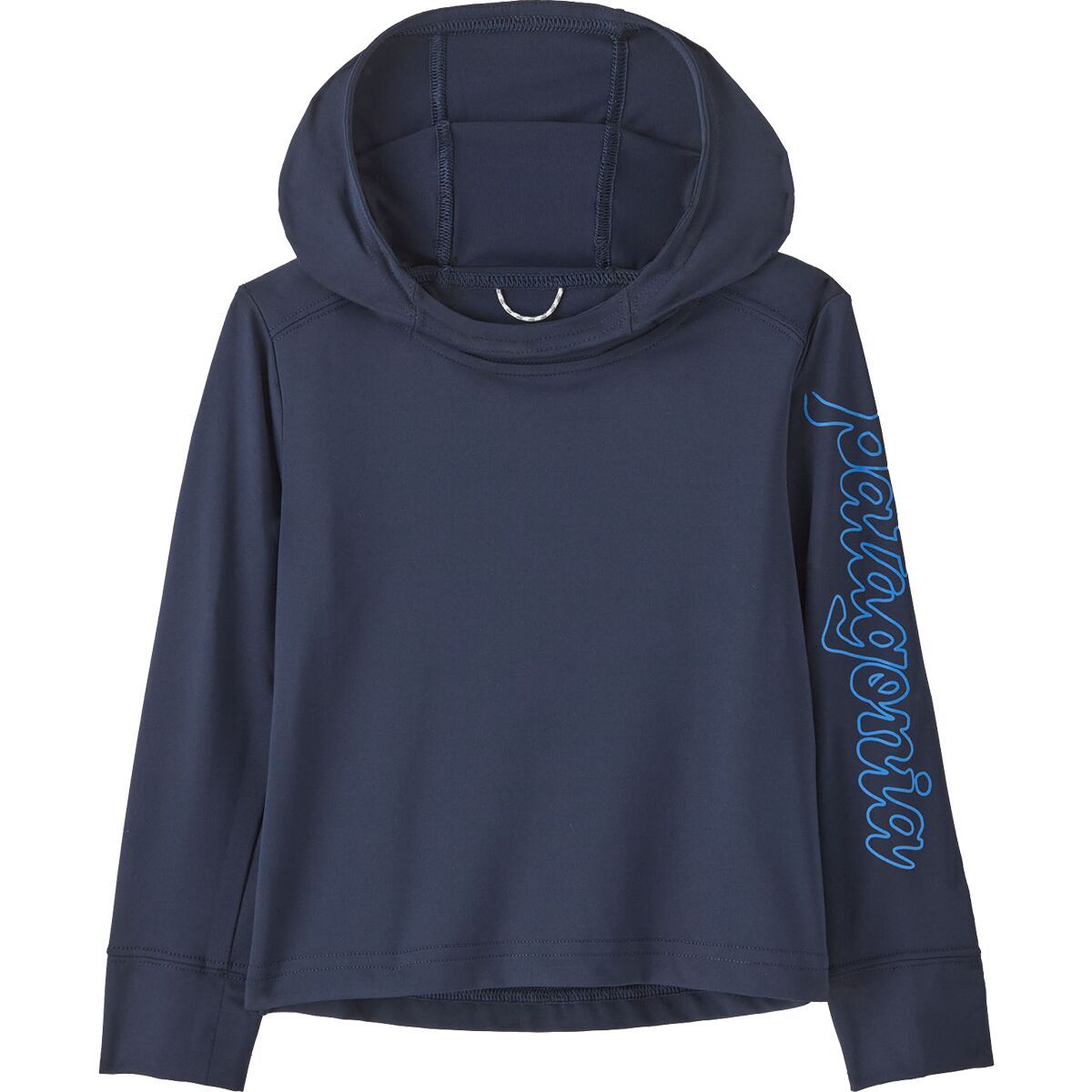 Image of Patagonia Baby Capilene Silkweight Hoodie - Toddlers' Fitz Script: New Navy, 2T