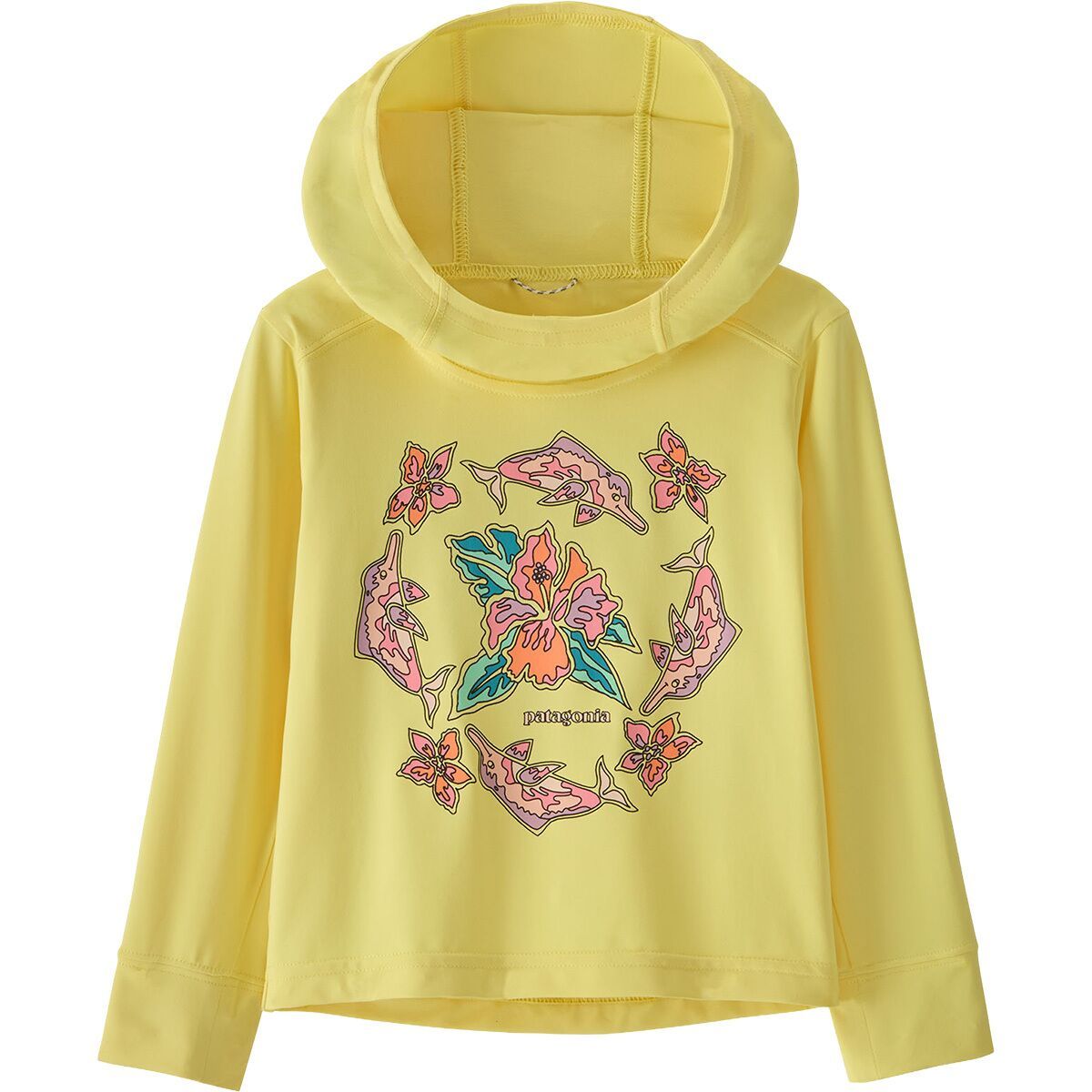 Image of Patagonia Baby Capilene Silkweight Hoodie - Toddlers' Riverbloom: Lemon Zest, 5T
