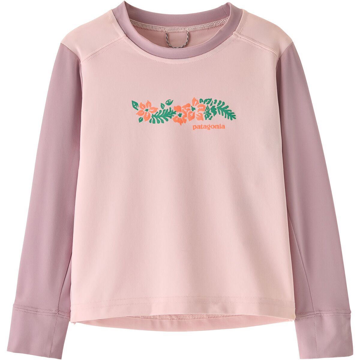 Image of Patagonia Baby Long-Sleeve Capilene Silkweight T-Shirt - Infants' Friend Lei: Dorsal Pink, 12M