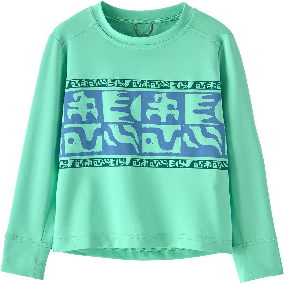 Image of Patagonia Baby Long-Sleeved Capilene Silkweight T-Shirt - Toddlers' Mother Rays Band: Early Teal, 2T