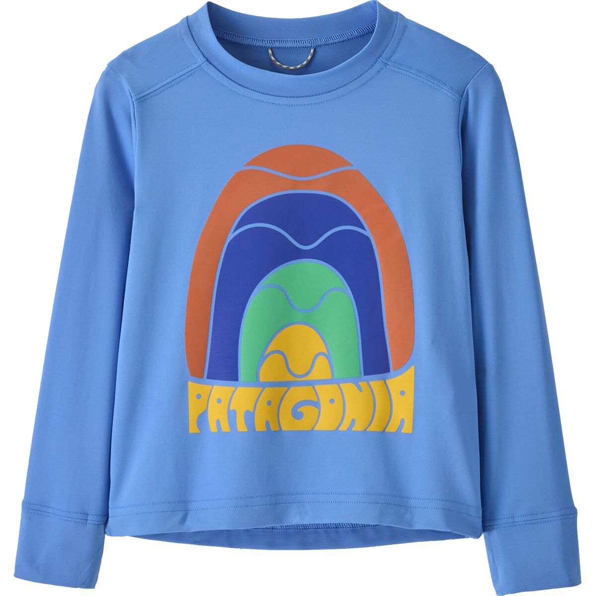 Image of Patagonia Baby Long-Sleeved Capilene Silkweight T-Shirt - Toddlers' Rainbow Wave: Abundant Blue, 5T