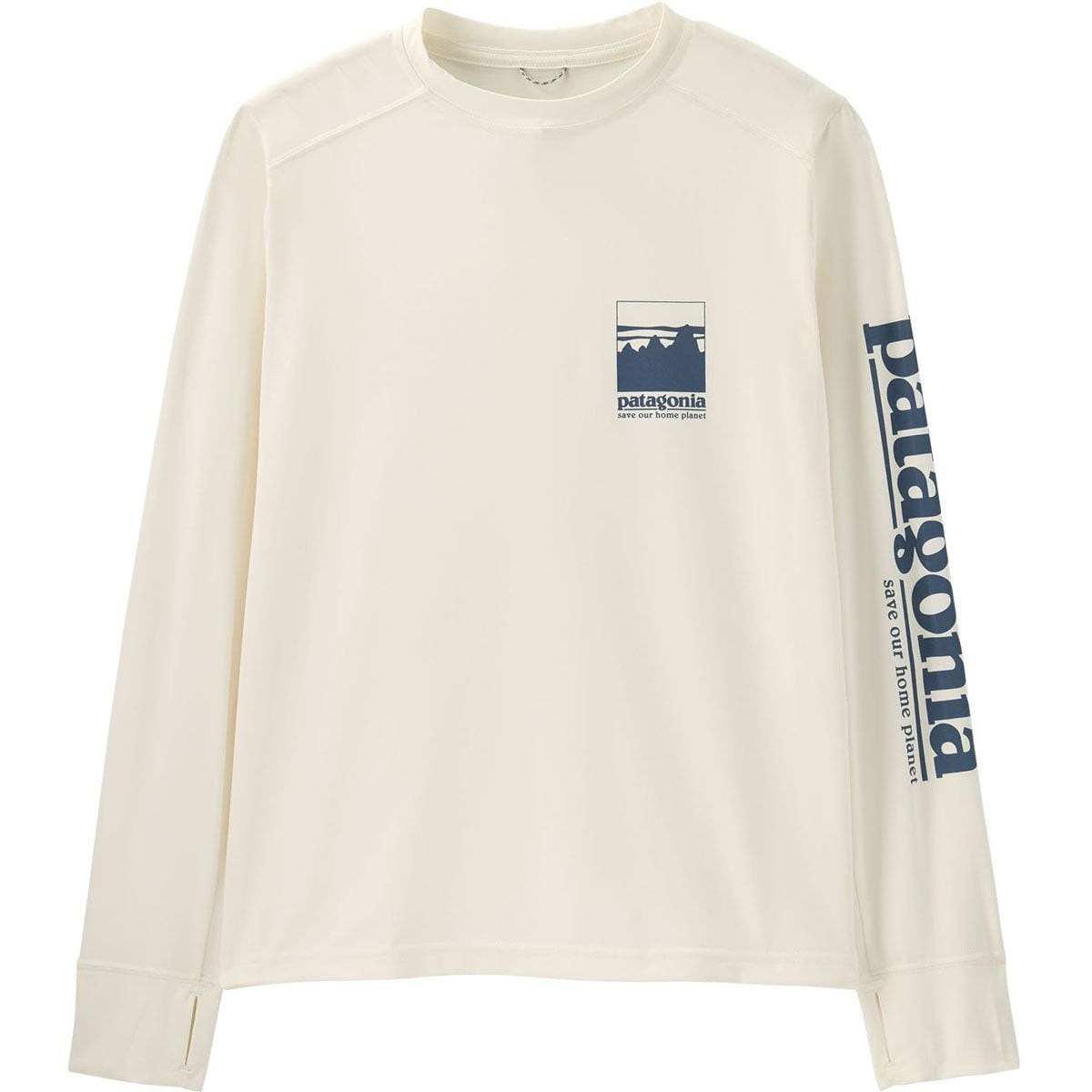 Image of Patagonia Capilene Silkweight Long-Sleeve T-Shirt - Kids' Alpine Icon: White, XS